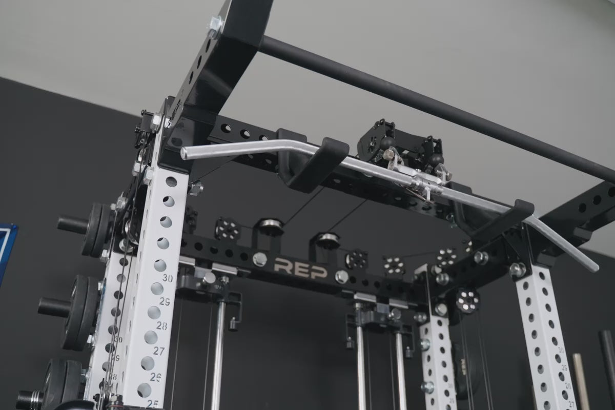 Multiple views of Pull-up Bar Extension Brackets with Pull-Up Bar on Ares 2.0 4-Post