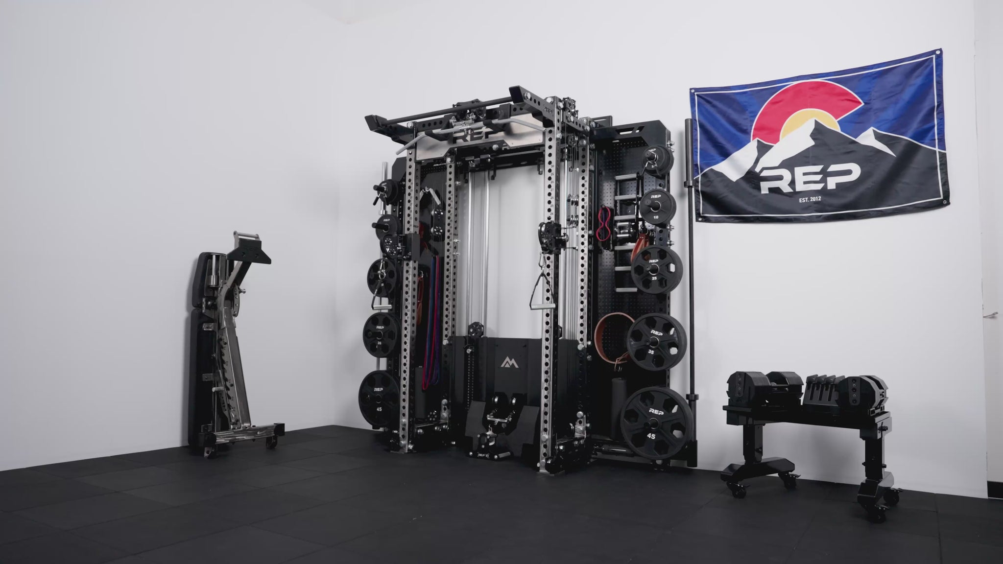Panning video showing a full Wall-Mounted Ares™ 2.0 build with storage