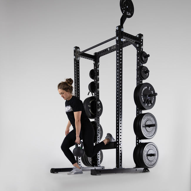 REP Fitness Apollo Half Rack with Wall Leg Roller Attachment
