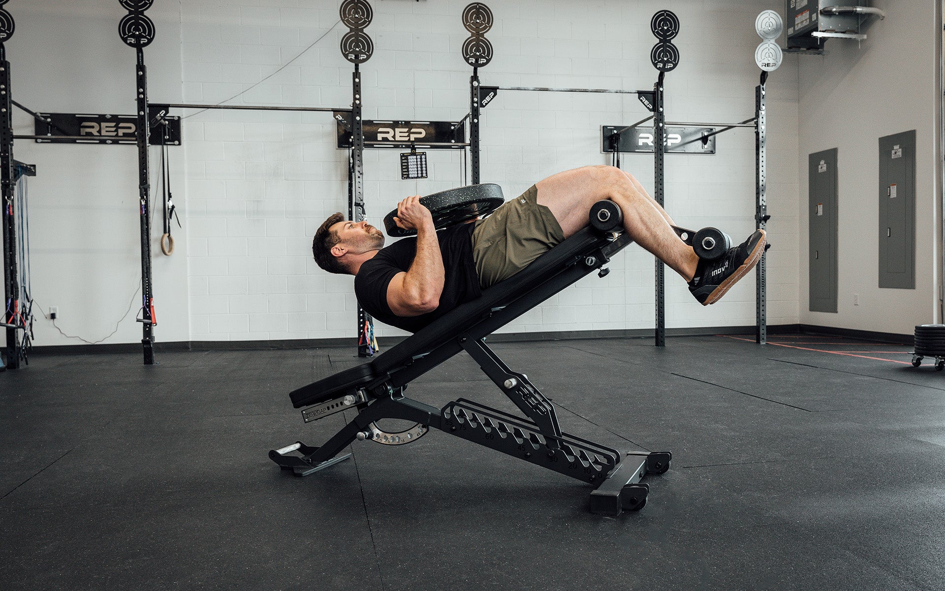 Decline sit-ups on the BlackWing bench