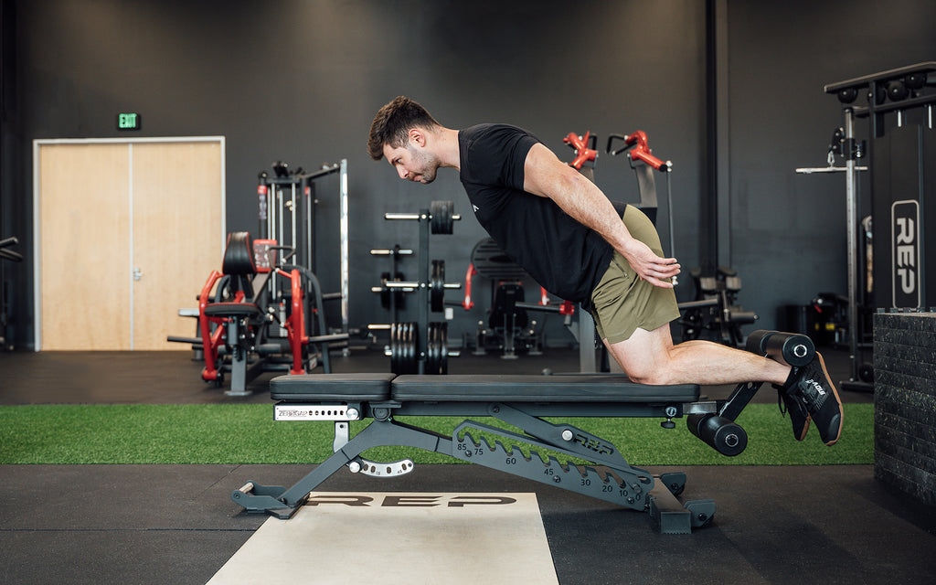 Nordic hamstring curls on BlackWing bench