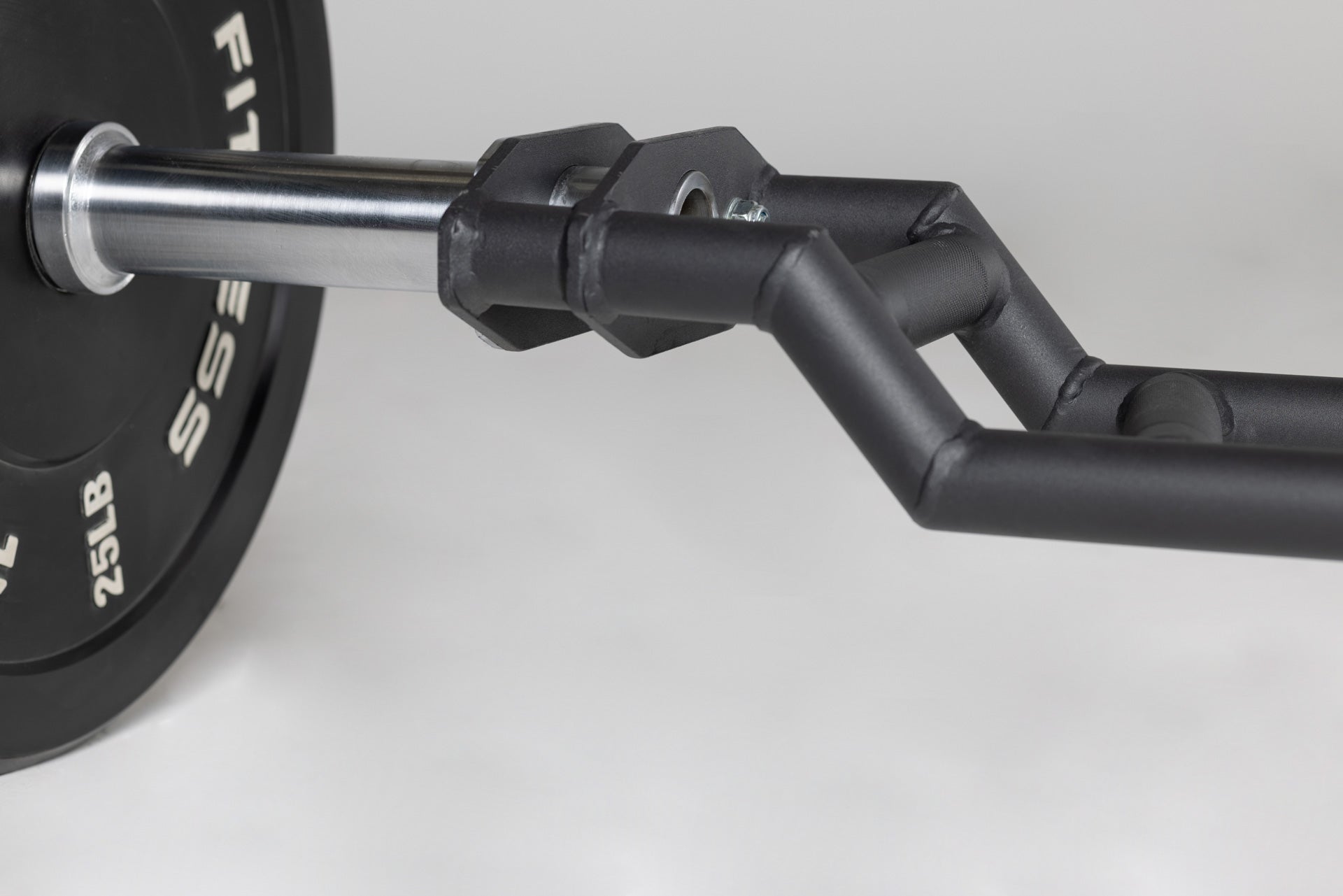 Cambered Swiss Bar round frame tubing for more comfortable loading on your chest.