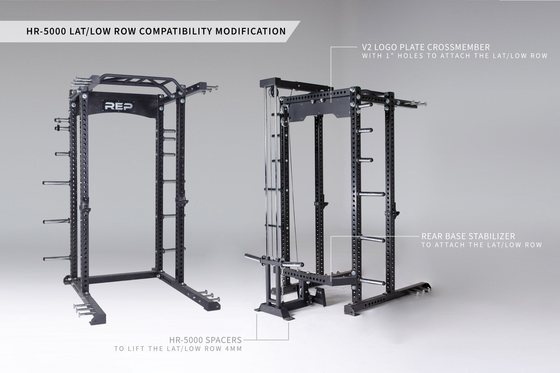 Lat Pulldown Spacers (HR-5000 Lat/Low Row Compatibility Modification)