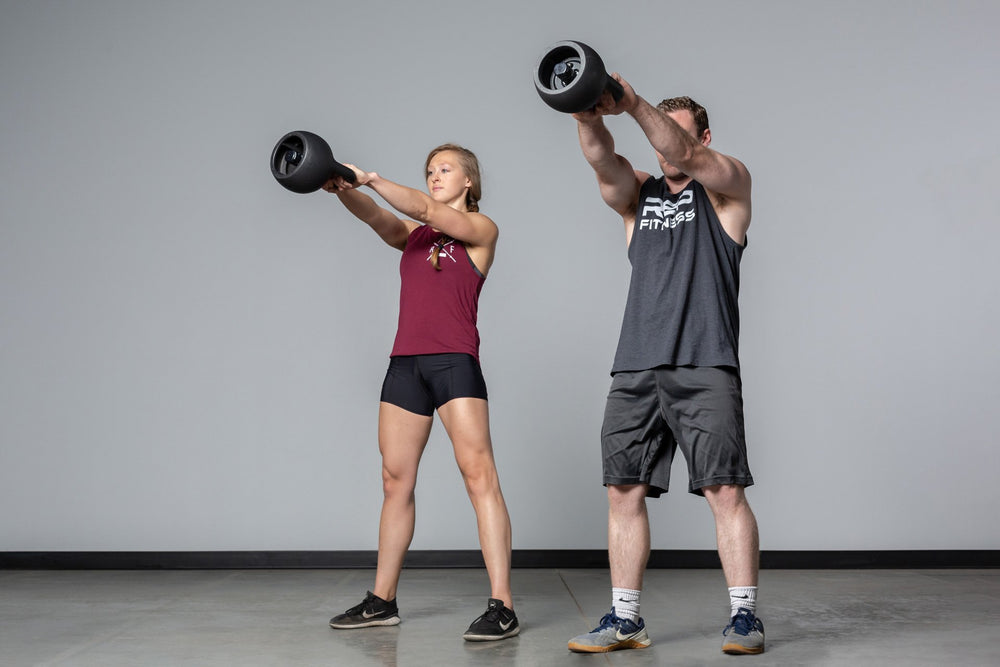 Exercising with the adjustable kettlebell