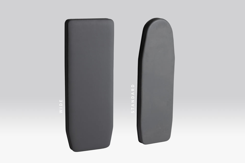 AB-3000 Wide vs Standard Back Pads side by side