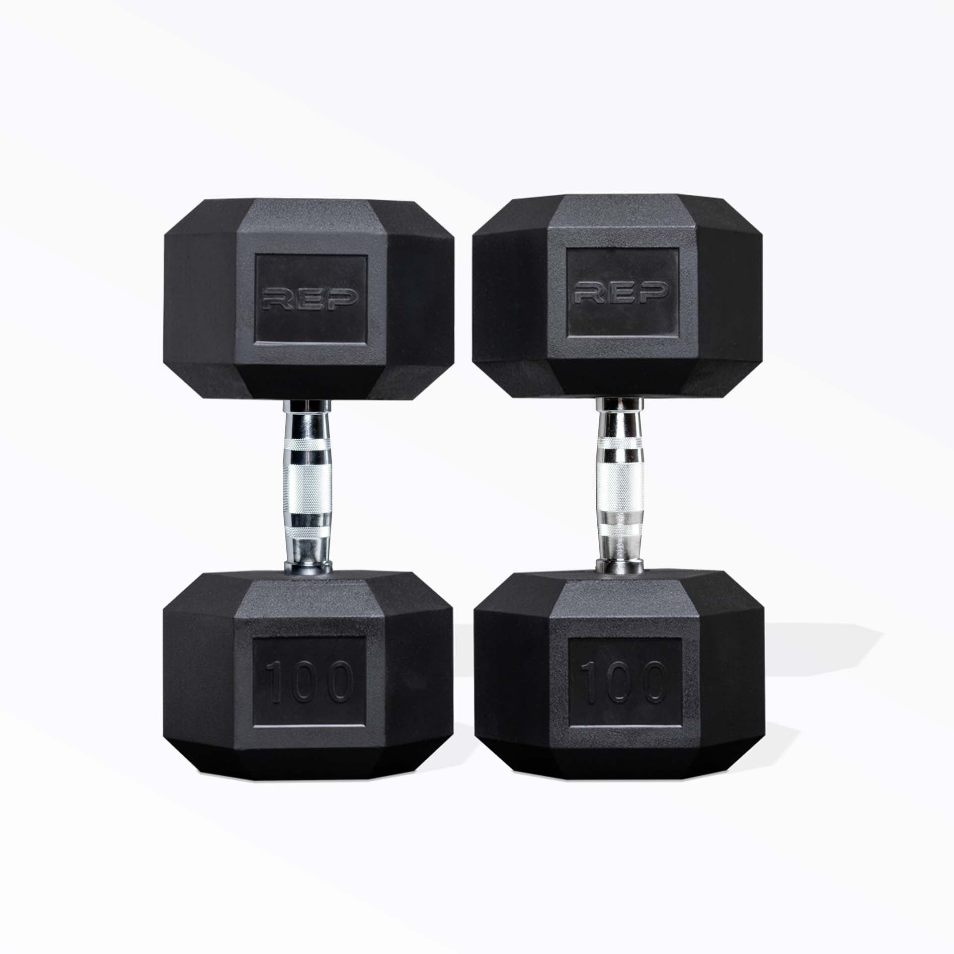 100lb Ergo Hex Dumbbell Pair