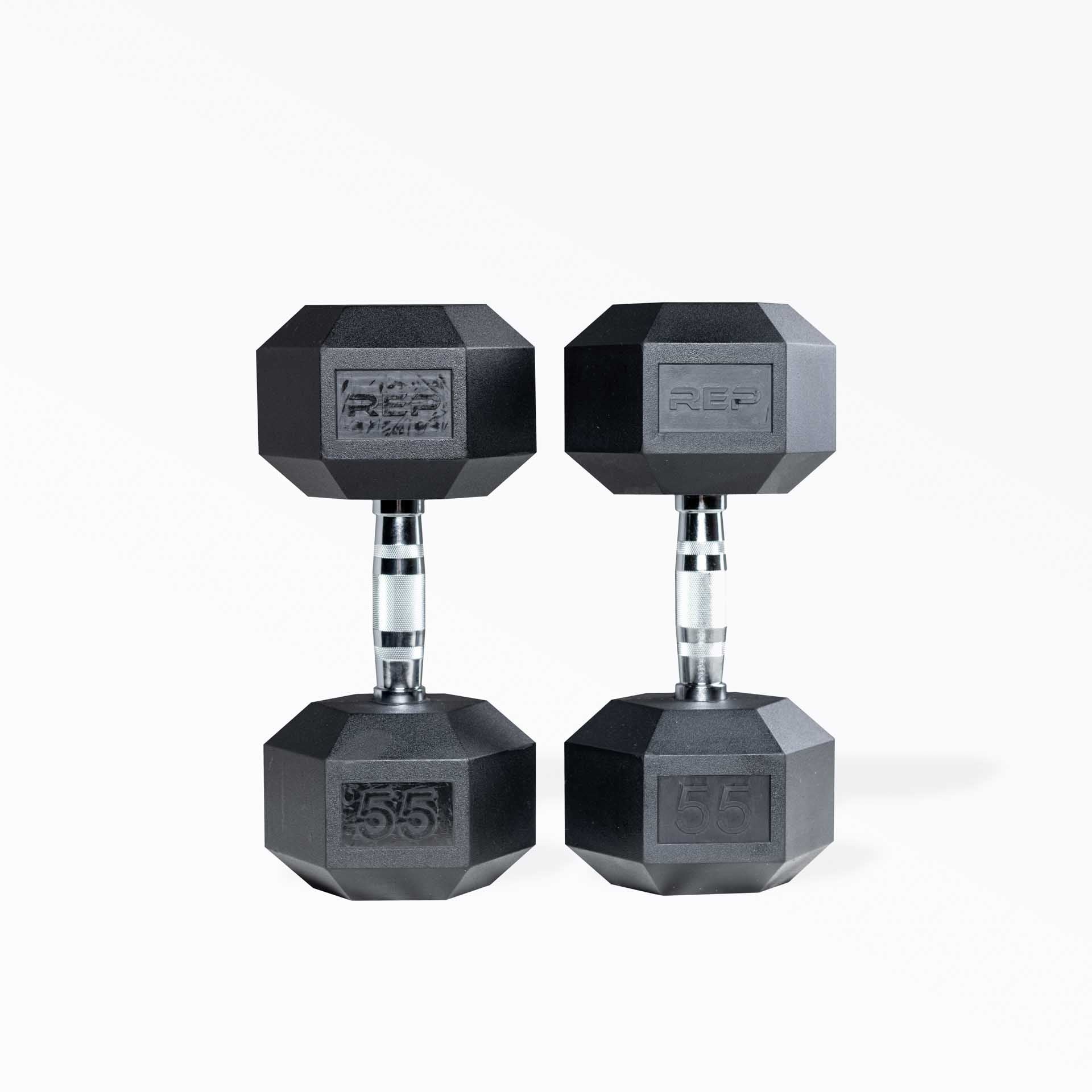 55lb Ergo Hex Dumbbell Pair