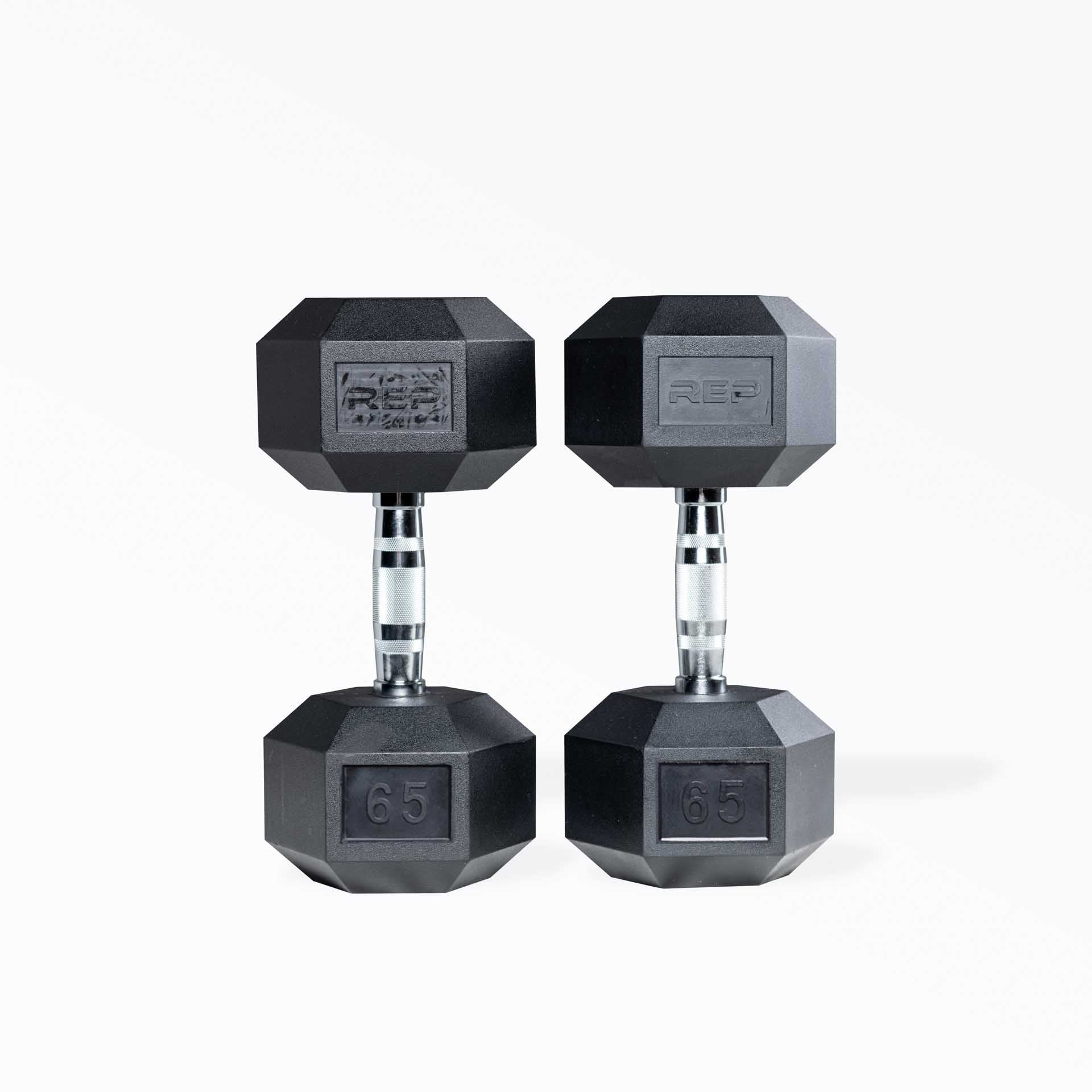 65lb Ergo Hex Dumbbell Pair