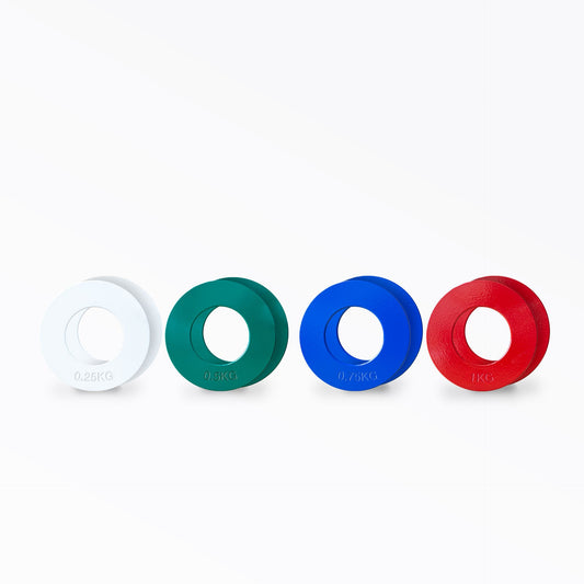 Full set of Fractional Plates: 0.25, 0.5, 0.75, and 1kg pairs.