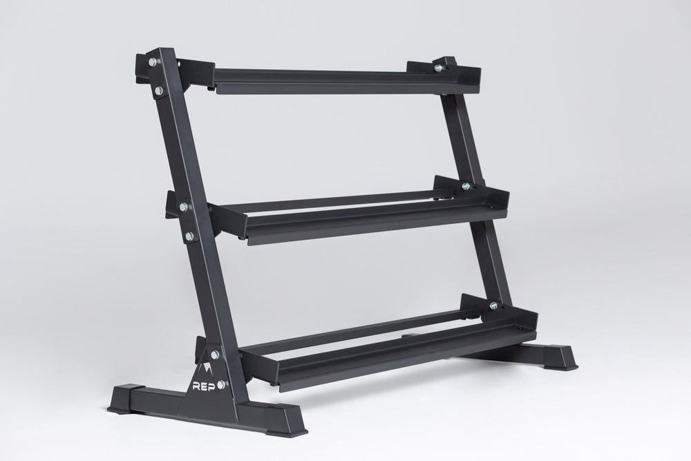 3-tiered matte black REP Dumbbell Rack