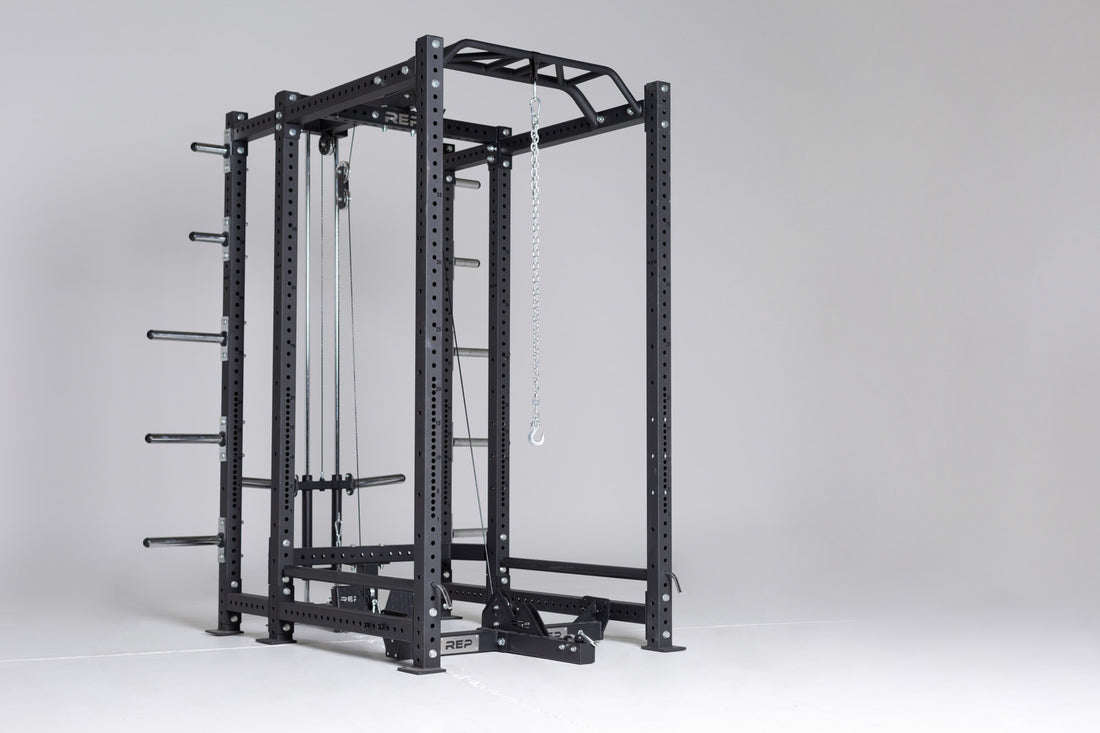 Cable Catch Set Up on PR-4000 Power Rack with Belt Squat Attachment