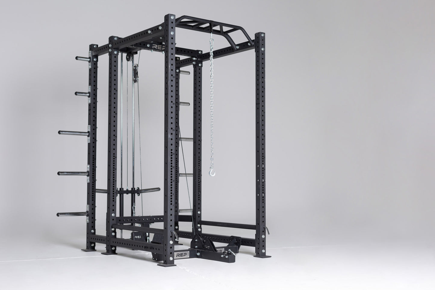 Cable Catch Set Up on PR-4000 Power Rack with Belt Squat Attachment