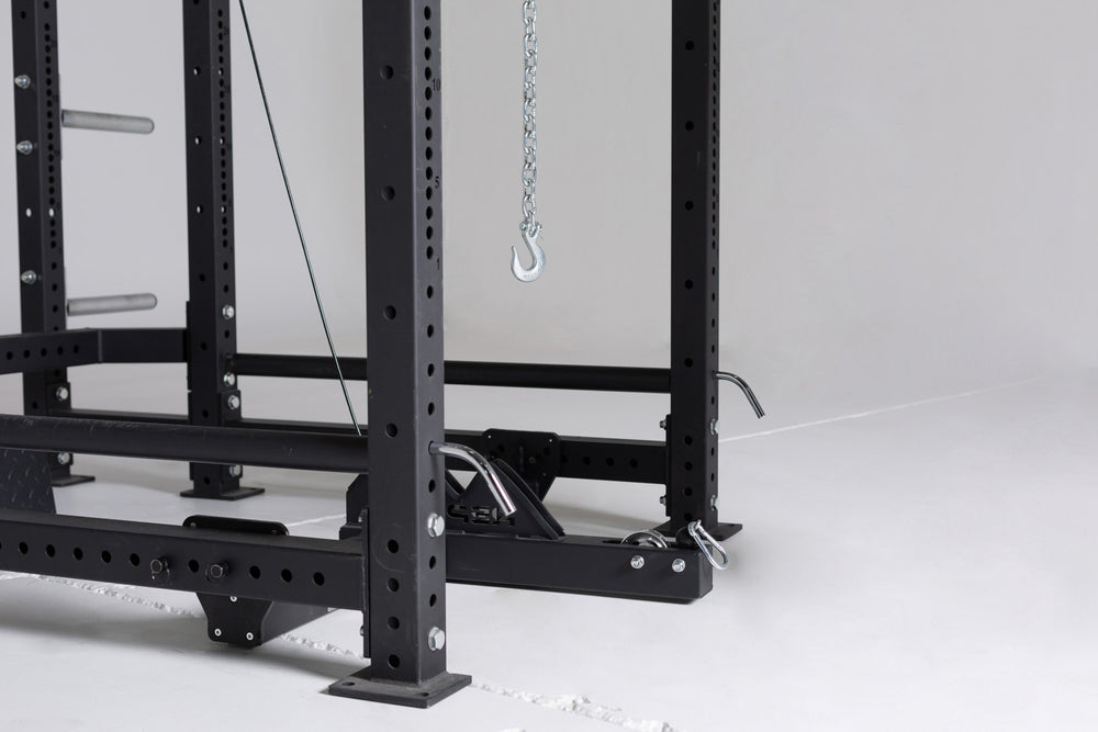 Cable Catch Set Up on PR-4000 Power Rack with Belt Squat Attachment